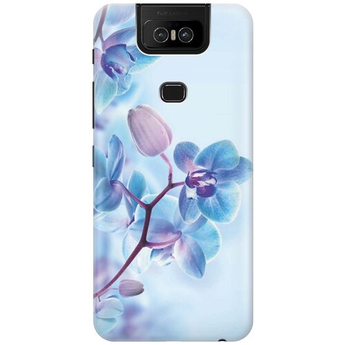 фото Cиликоновый чехол на asus zenfone 6 zs630kl / асус зенфон 6 с принтом "синий цветок на синем" gosso