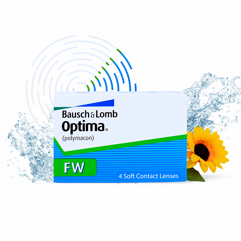 Контактные линзы Bausch & Lomb Optima FW, 4 шт., R 8,4, D -3, прозрачный