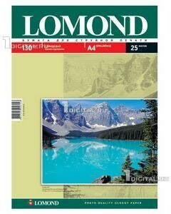 Фотобумага Lomond A4, 130 г/м2 (25 листов) глянцевая односторонняя (0102041)