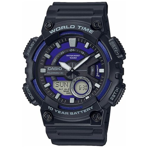 Наручные часы CASIO Collection, черный, синий наручные часы casio aeq 120w 2a