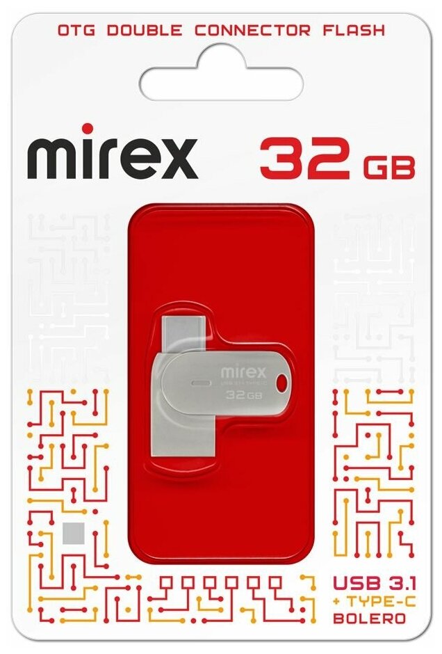 Накопитель USB 3.1 32GB Mirex OTG, Type-C, металл - фото №4