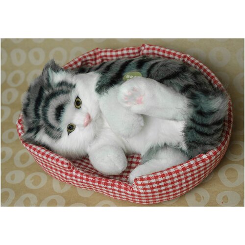 фото Пушистая игрушка (антистресс), кот в лежаке, со звуком bigcatmeow