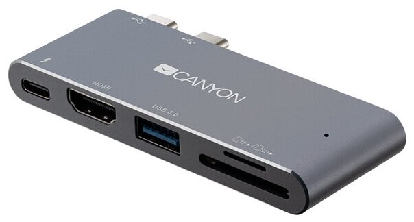 USB Hub Canyon DS-5 5 портов (Thunderbolt 3, USB 3.0, HDMI, SD, TF)