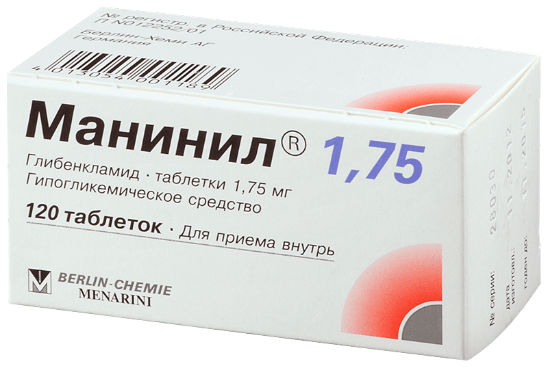 Манинил 1,75 таб. 1,75мг №120