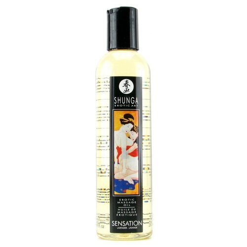 SHUNGA Массажное масло с ароматом лаванды Sensation Lavender, 250 мл, лаванда