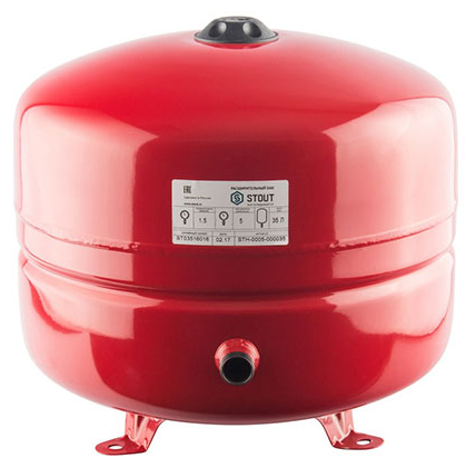 Расширительный бак на отопление Stout 35 л (цвет красный)