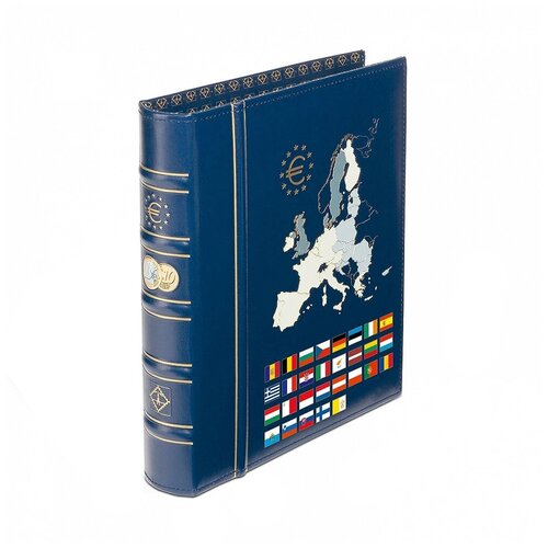 Альбом Leuchtturm Euro-Classic 341306, синий альбом optima f для монет и банкнот в футляре цвет синий