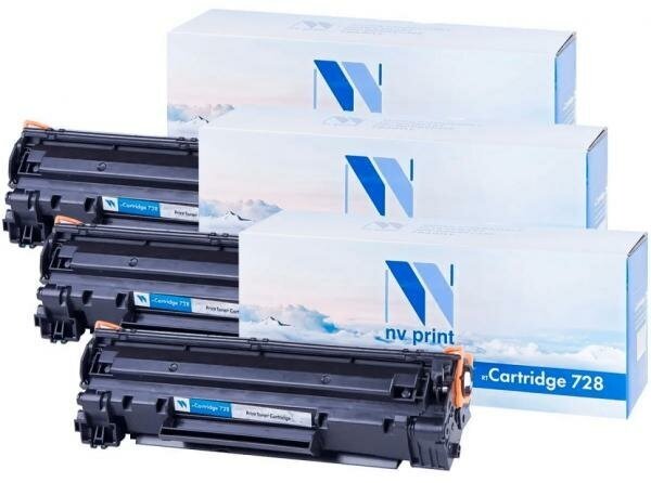 Набор картриджей NV-Print NV-728-SET3 для i-Sensys 4410/ 4430/ 4450/ 4550/ 4550d/ 4570/ 4570dn/ 4580/ 4580dn/ 4730/ 4750/ 4780w/ 4870/ 4870dn/ 4890/ 4