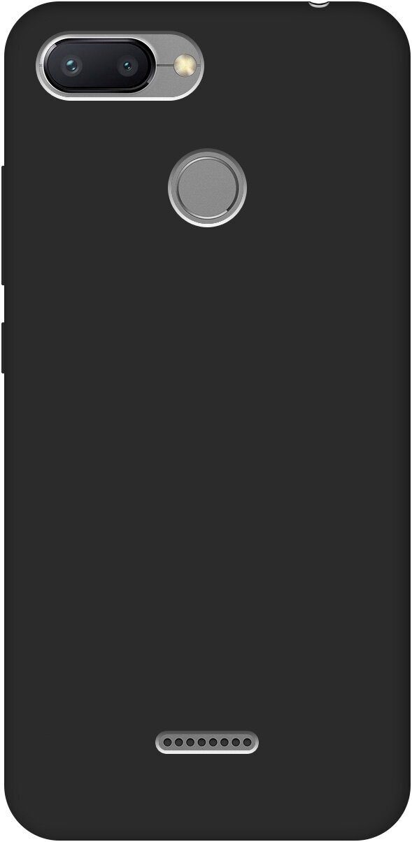 Матовый Soft Touch силиконовый чехол на Xiaomi Redmi 6, Сяоми Редми 6 черный