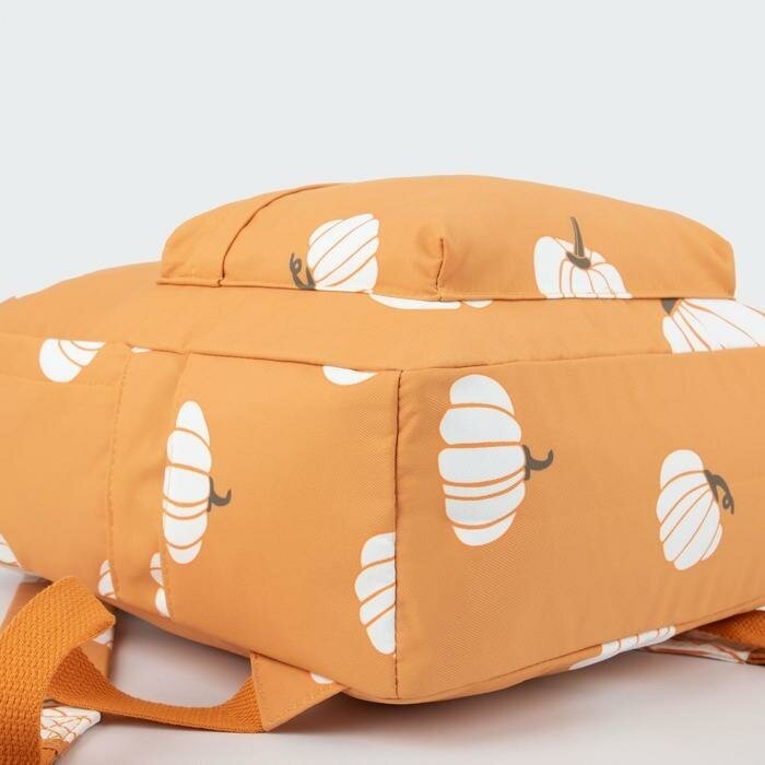 Рюкзак, отдел на молнии, наружный карман, цвет оранжевый, «Тыквы» - фотография № 3