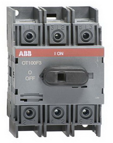Рубильник ABB OT100F3 до 100 Ампер, 3-полюсный выключатель нагрузки (Оригинал)