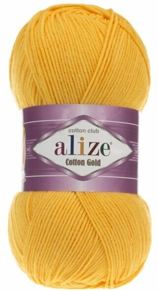 Пряжа Alize Cotton Gold темно-желтый (216), 55%хлопок/45%акрил, 330м, 100г, 1шт