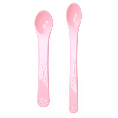 фото Ложки twistshake для кормления feeding spoon с 4 мес. 2 шт. пастельный розовый