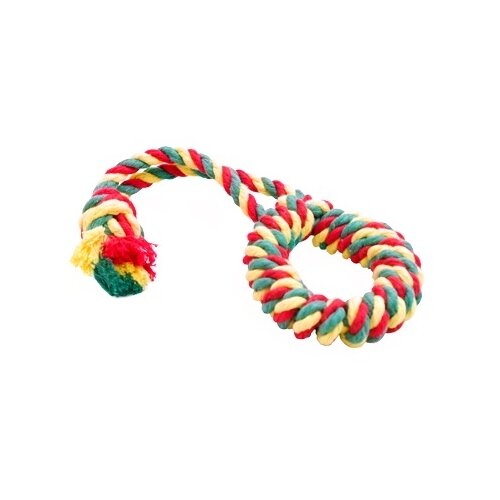 фото Игрушка для собак doglike кольцо канатное цветное, большое, желтый/зеленый/красный no