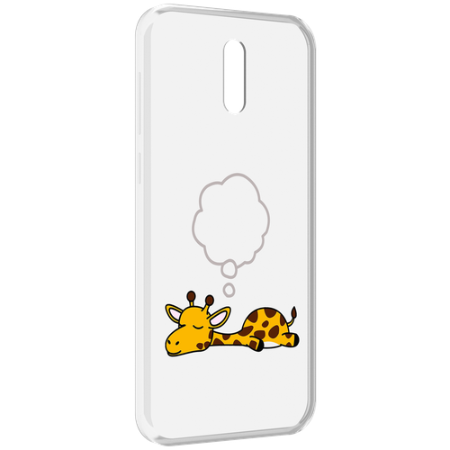 Чехол MyPads спящий-жираф детский для Alcatel 3L (2019) задняя-панель-накладка-бампер