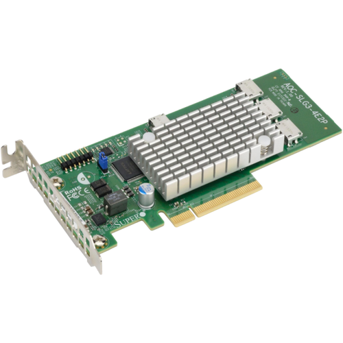 SuperMicro Адаптер NVMe Supermicro PCIe 4P Switch AOC-SLG3-4E2P AOC-SLG3-4E2P контроллер supermicro aoc slg3 2e4r o standard lp 2x nvme x4per