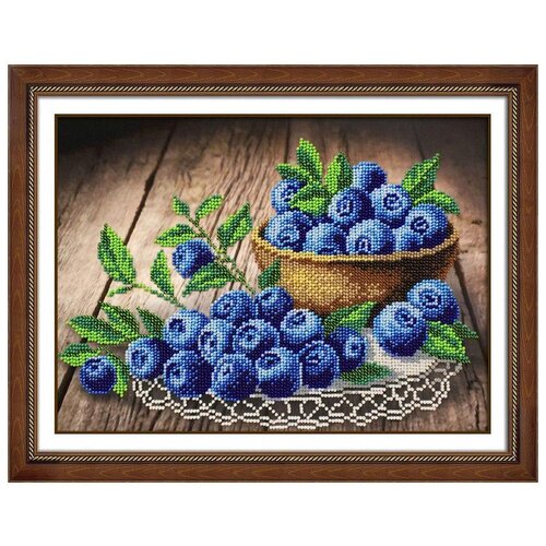 фото Б1302 набор для вышивания бисером 'ягодка черничка'28*20 см паутинка