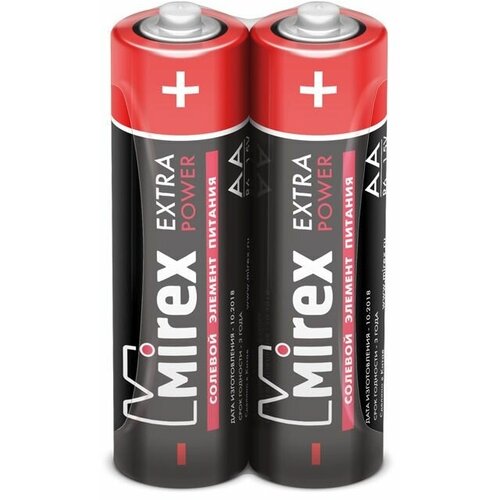 Батарейки солевая Mirex R6 / AA 1,5V 2 шт, shrink