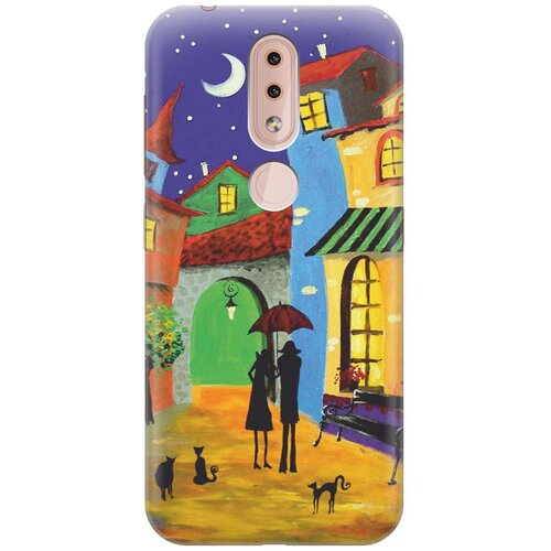 фото Re:paчехол - накладка artcolor для nokia 4.2 с принтом "разноцветный город"