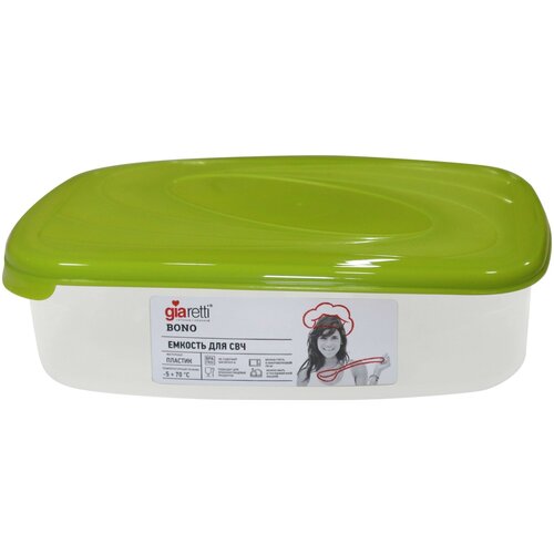 Емкость для СВЧ Giaretti Bono прямоугольная 1,6 л 225х155х70 мм цвета оливковая роща