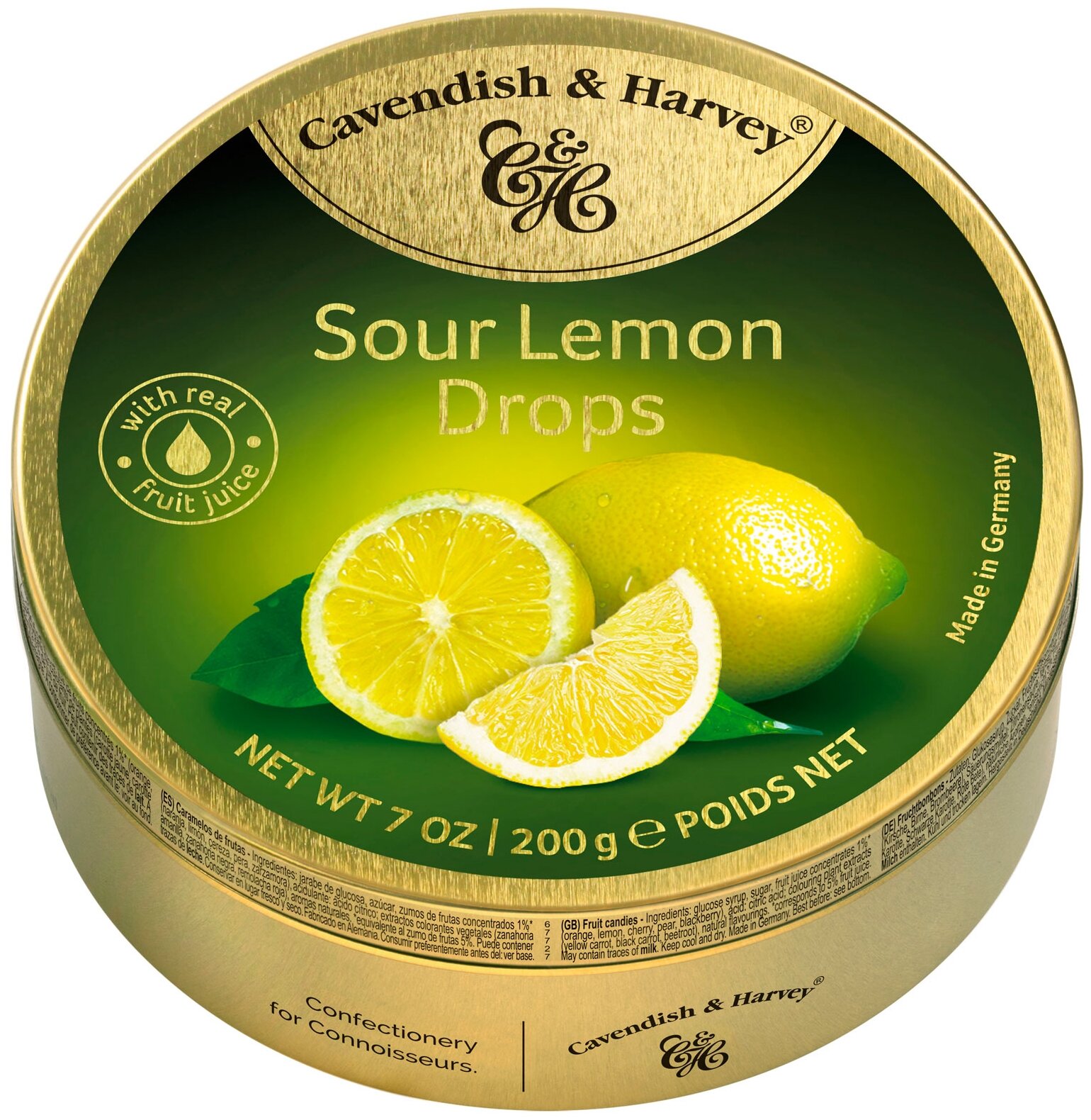 Cavendish & Harvey леденцы Sour Lemon 200г - фотография № 1