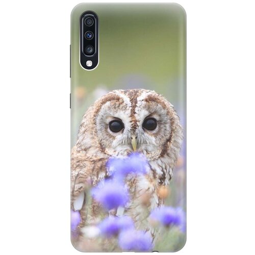 фото Ультратонкий силиконовый чехол-накладка для samsung galaxy a70 / a70s с принтом "сова и васильки" gosso