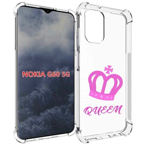Чехол MyPads корона-королевы-розовый для Nokia G60 5G задняя-панель-накладка-бампер чехол mypads корона короля черный для nokia g60 5g задняя панель накладка бампер