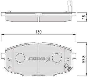 Дисковые тормозные колодки передние Frixa FPK14N для Kia Carens, Kia Ceed (4 шт.)