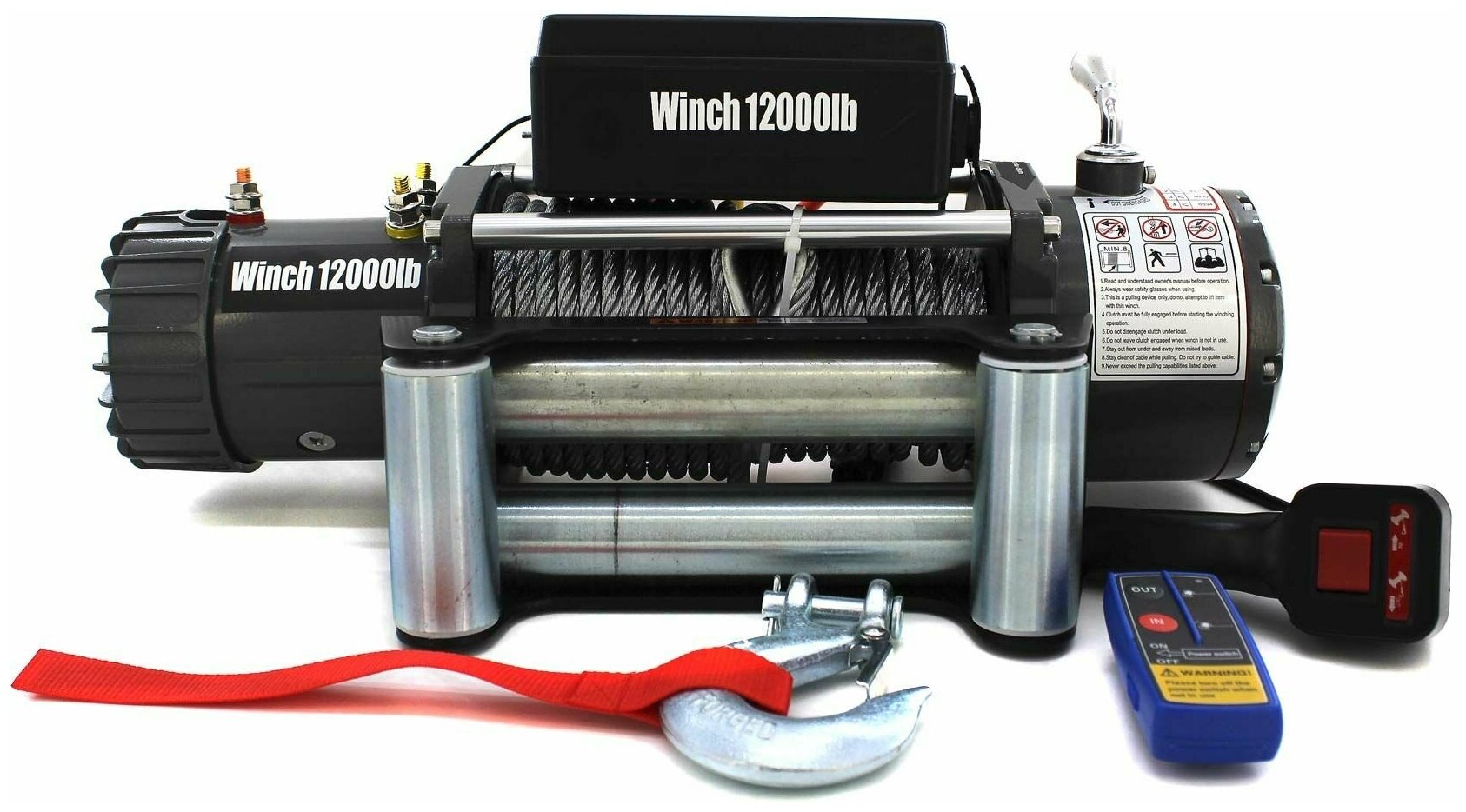 Лебедка электрическая 12V Electric Winch 12000lbs / 5443 кг (блок управления влагозащищен IP66 моно)