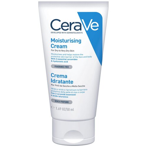 CeraVe Крем для лица и тела Moisturising Cream Увлажняющий для сухой и очень сухой кожи лица и тела, 340 мл, 340 г