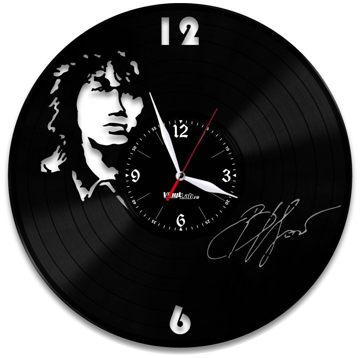 Часы из виниловой пластинки (c) VinylLab В. Цой