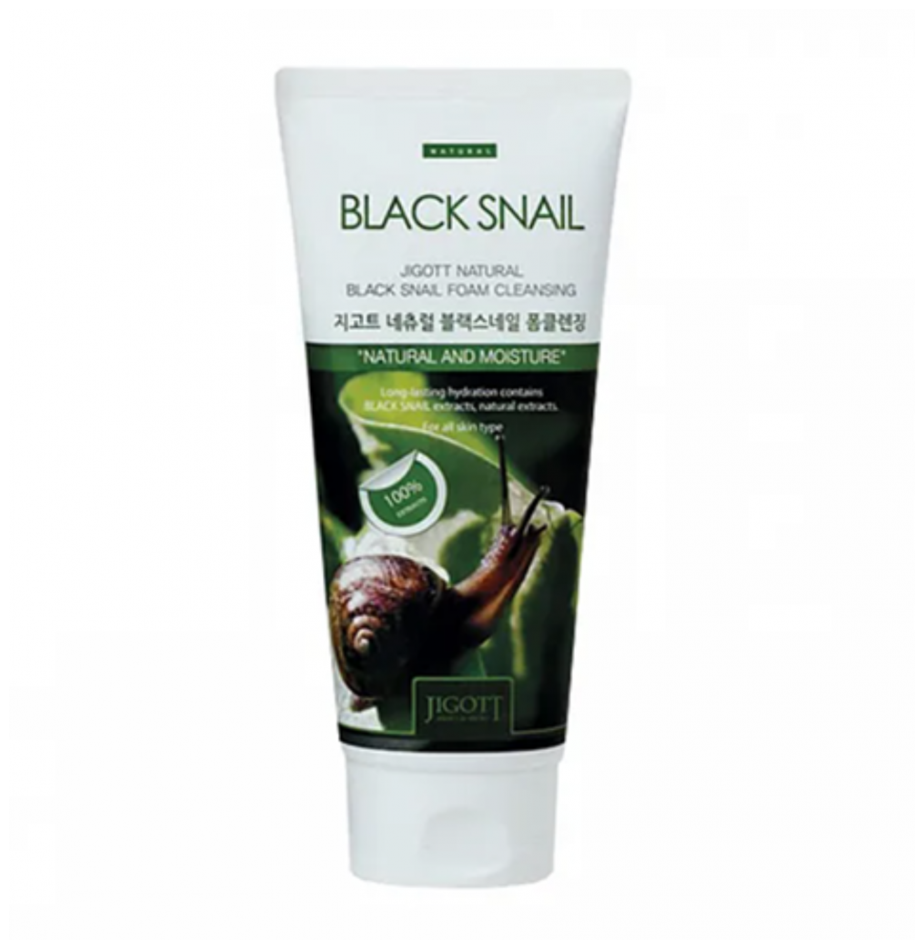 Очищающая пенка с муцином черной улитки [Jigott] Natural Black Snail Foam Cleansing