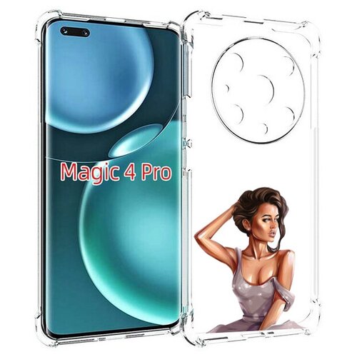 Чехол MyPads Девушка-с-прической женский для Honor Magic4 Pro / Magic4 Ultimate задняя-панель-накладка-бампер