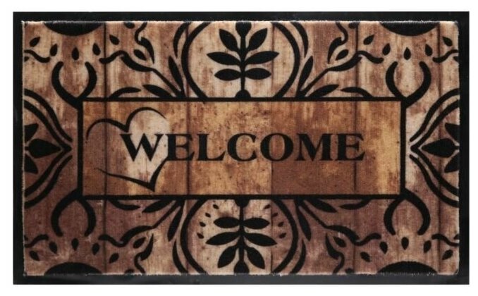 Коврик Inspire Welcome 45x75 см полиэстер на ПВХ цвет коричневый