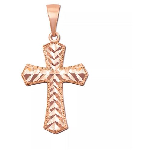 Крестик Крымский ювелирный завод, красное золото, 585 проба