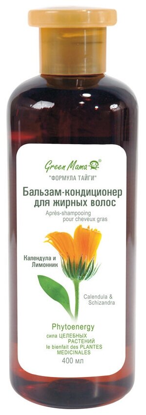 Бальзам-кондиционер Green Mama для жирных волос Календула, 400 мл - фото №2