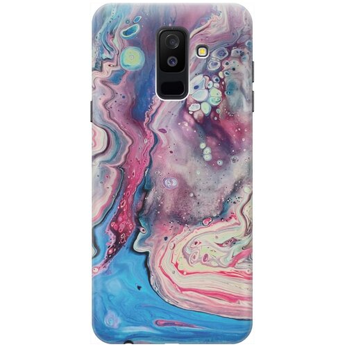 фото Gosso ультратонкий силиконовый чехол-накладка для samsung galaxy a6 plus (2018) с принтом "разноцветный мрамор"