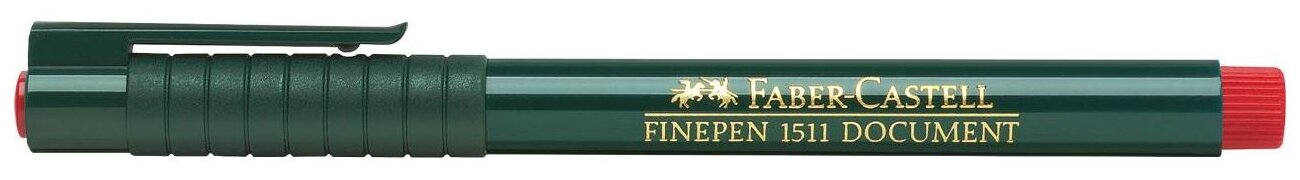 Ручка капиллярная Faber-Castell "Finepen 1511" (0.4мм, трехгранная) красная (151121)