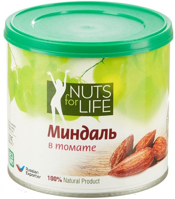 Миндаль Nuts for life жареный в томате 115 г - фотография № 1