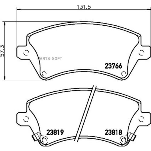 BEHR-HELLA 8DB355027-911 Колодки торм. пер. NAO