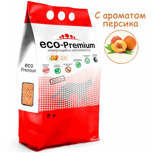 ECO Premium Персик наполнитель древесный 1,9 кг 5 л х 5 шт.