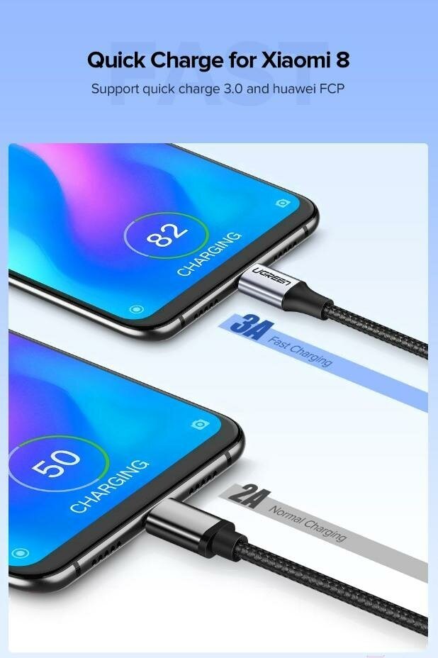 Кабель UGreen USB 20 - USB Type-C (US288)