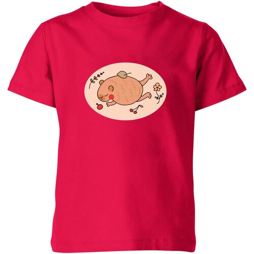 Футболка Us Basic, размер 4, розовый детская футболка отдыхающая капибара 140 белый