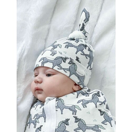 фото Шапка mjolk, размер 36/40, экрю, зеленый