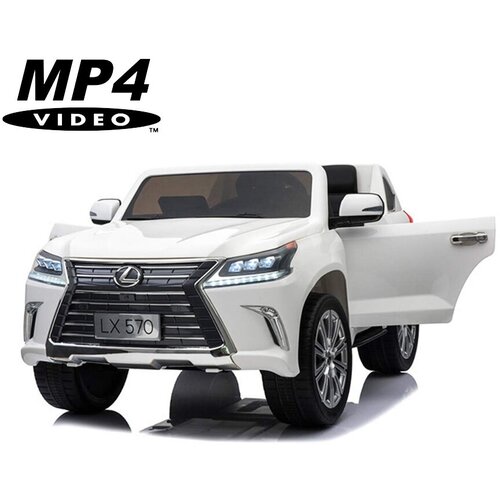 Детский электромобиль Lexus LX570 4WD MP4 - DK-LX570-WHITE-MP4 детский электромобиль lexus lx570 4wd mp4 dk lx570 white mp4 dk lx570 white mp4