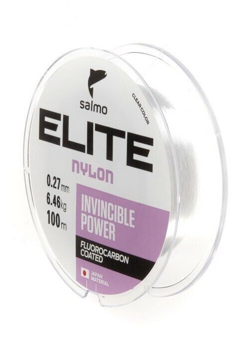 Леска монофильная Salmo Elite FLUORO COATED NYLON диаметр 0.27 мм тест 6.46 кг 100 м прозрачная