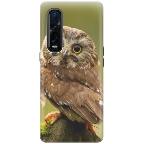 фото Cиликоновый чехол на oppo find x2 pro / оппо файнд х2 про с принтом "сова на дереве" gosso