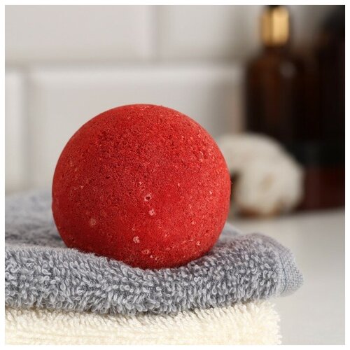Бомбочка для ванны с шиммером Добропаровъ вишня, 110 гр, красный соль адыгейская 110 г