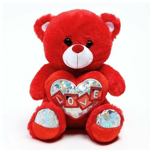 фото Мягкая игрушка «медведь с сердцем», 25 см, цвета микс milo toys