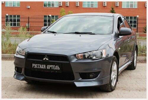 Изображение товара Накладка на передний бампер клыки Mitsubishi Lancer X 2007-2010